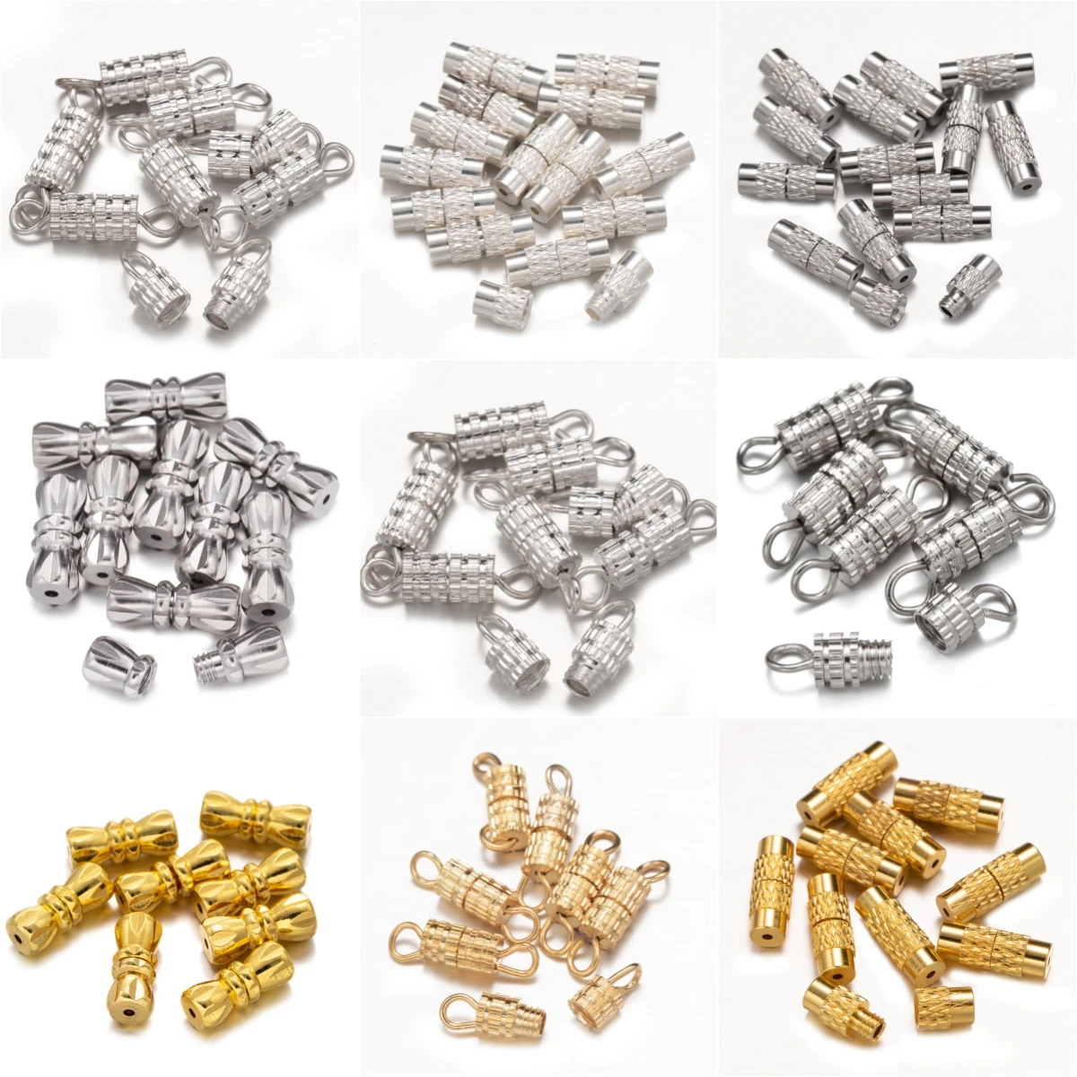 

20 шт., латунные винтовые застежки для колонны, наконечники для шнура, колпачки, поворотный разъем для ювелирных изделий, застежка для ожерелья, браслета, изготовления ювелирных изделий