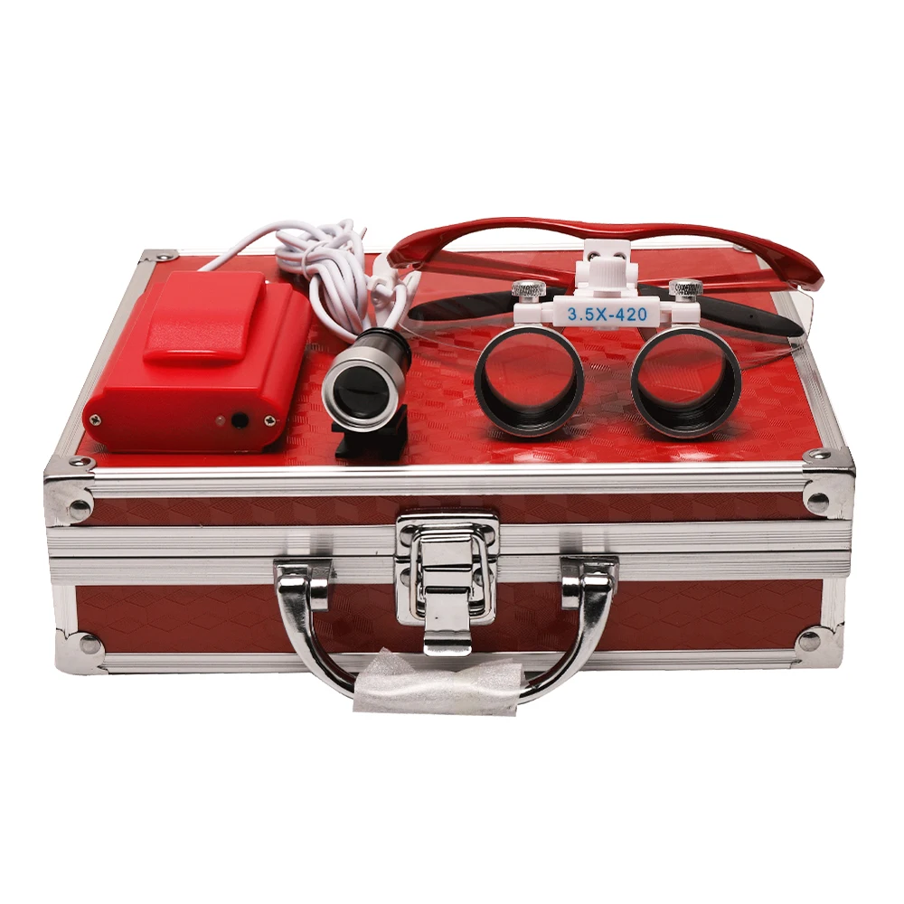 2.5X Dental loupes 3.5X Dentist Loupe Headlight Surgical Lamp Binoculars Magnifier Dental LED Lamp Unit Front Light Dentistry