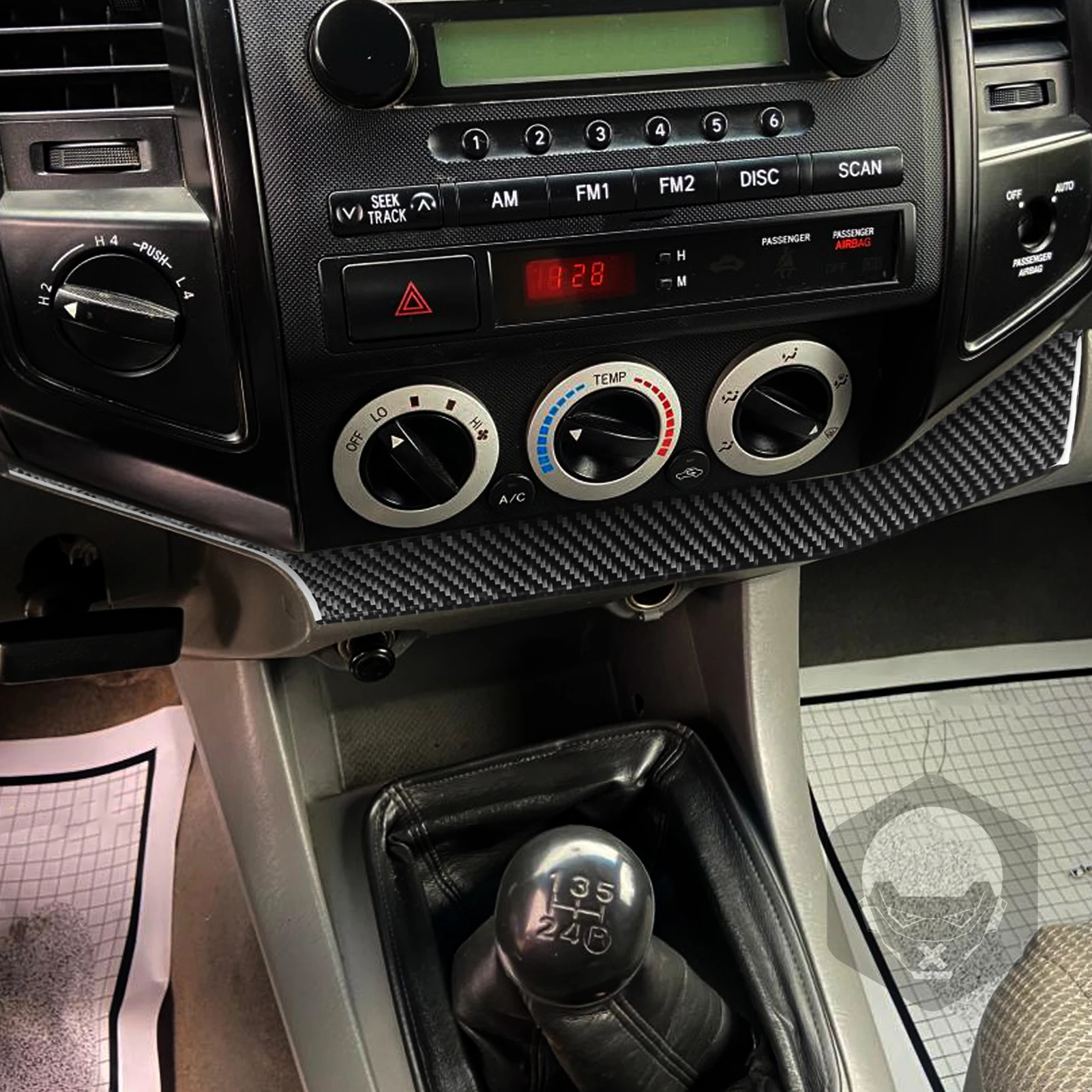 Real Carbon Fiber Interior Dash Trim – Fits Toyota Tacoma 2005-2015 – Glossy Black Panel Cover