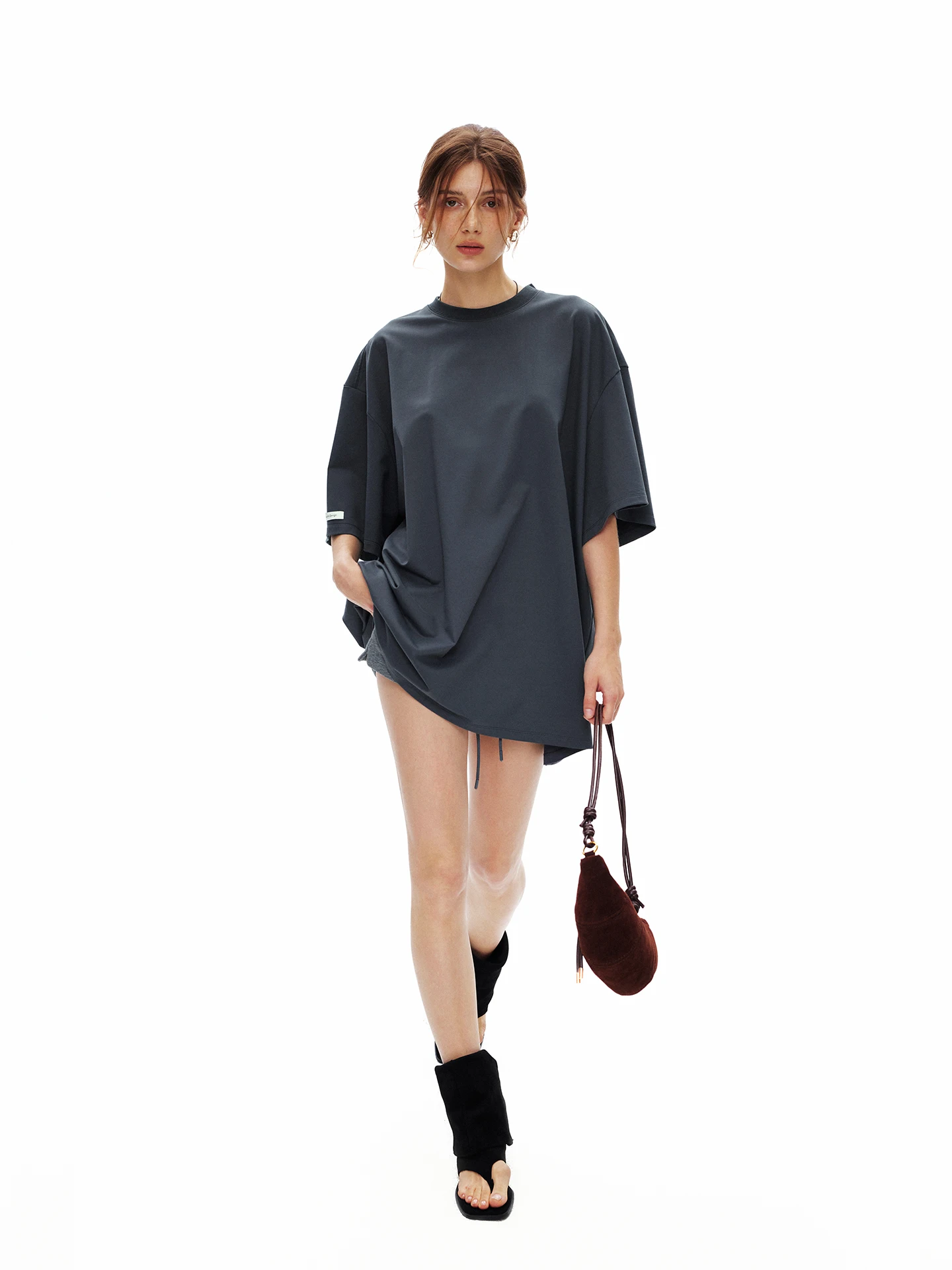 

Loose Comfortable Short Sleeve T-Shirt Women's Summer New Style Casual Pure Color Oversize Top Soft Breathable Cotton Blend