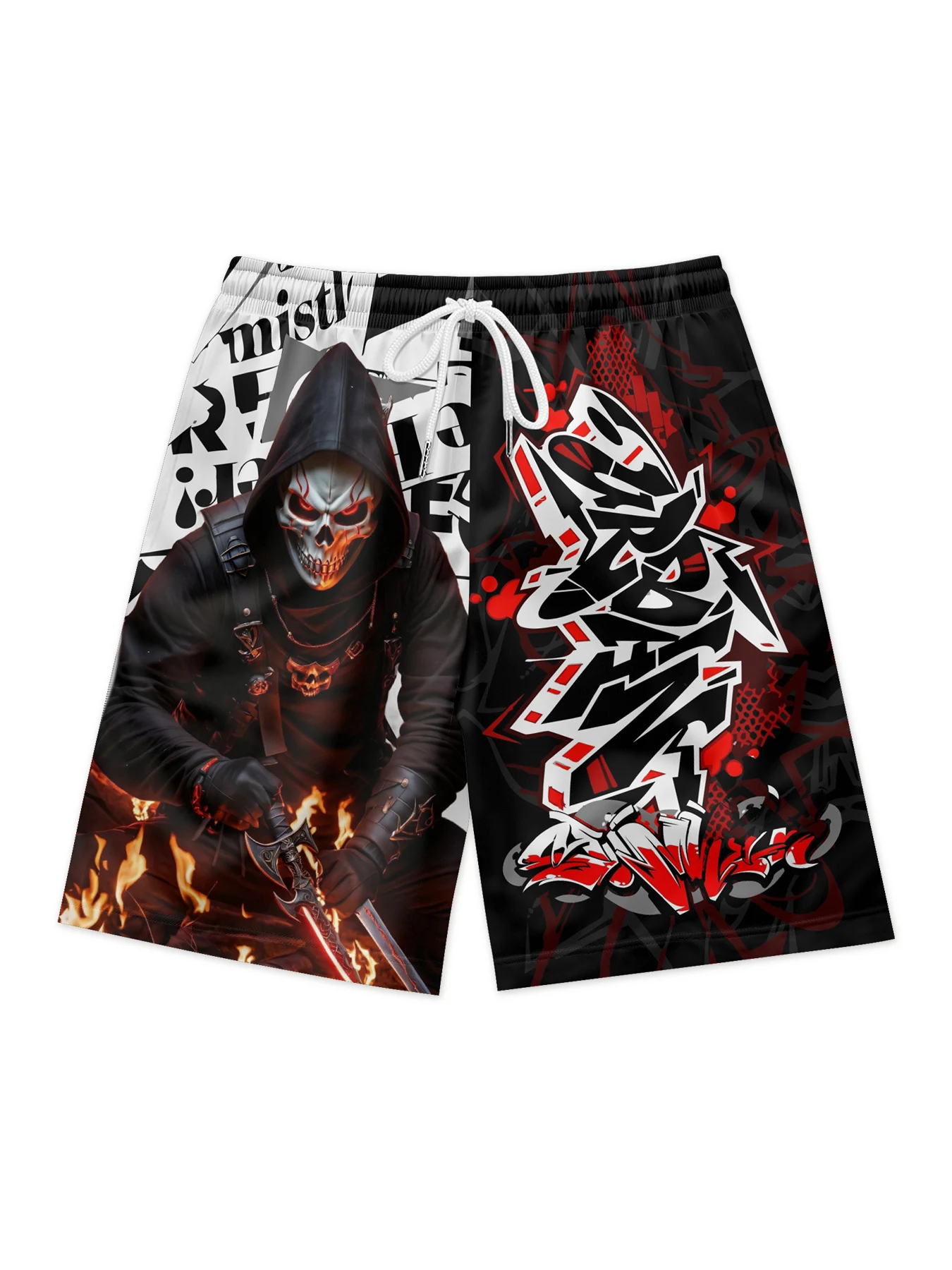 Summer couple beach shorts sublimation printing casual men's beach shorts quick dry hip-hop 3-point pants skull printing