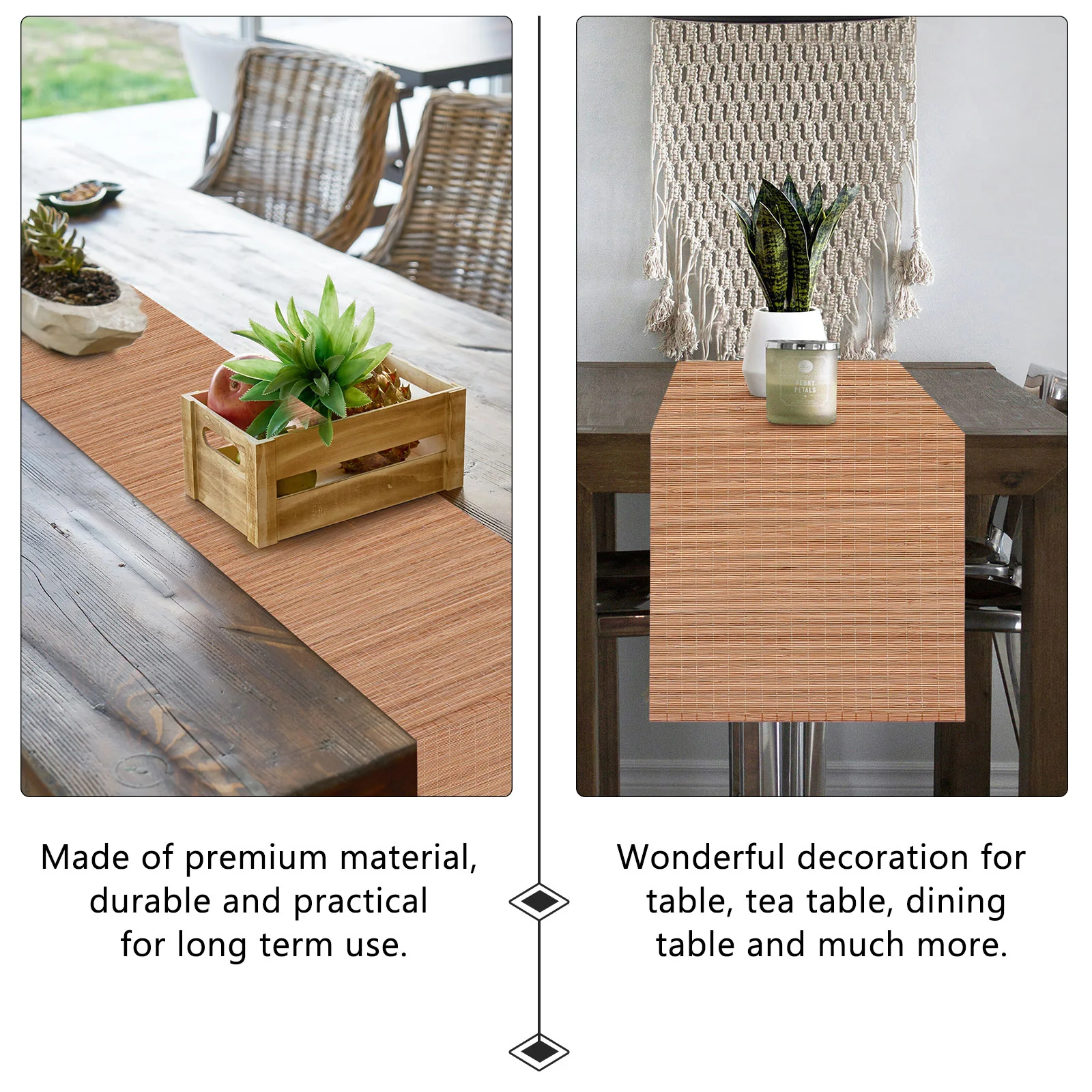 Table Runner for Tea House Bamboo Mat Coffee Decoration Wall Dinner Party Ceremony