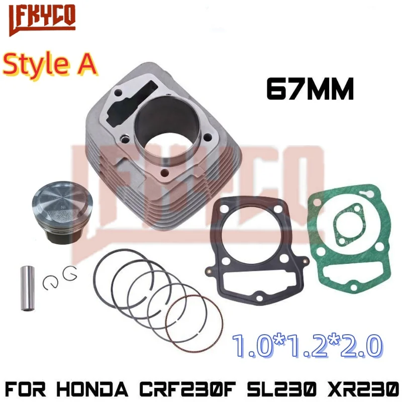 Motorcycle 67mm Engine Cylinder 235CC Piston Gasket Kit Motor for Honda CRF 230 F CRF230F XR 230 SL230 Motoblock Equipment Parts