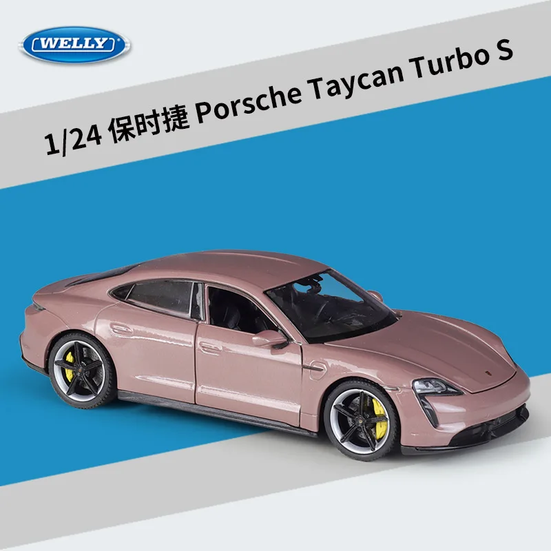 1: 24 Porsche Taycan Turbo S Simulatie Legering Automodel Eindproduct Speelgoed Scène Bijpassende Display Ornament Jongen Verjaardagscadeau