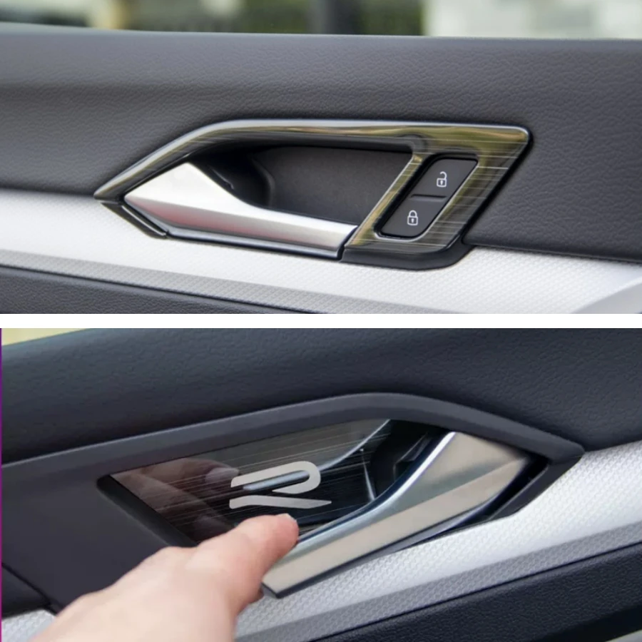 

Для VW Volkswagen Golf 8 MK8 2020-2022 аксессуары для интерьера из нержавеющей стали, внутренняя боковая дверная ручка автомобиля, накладка на крышку чаши