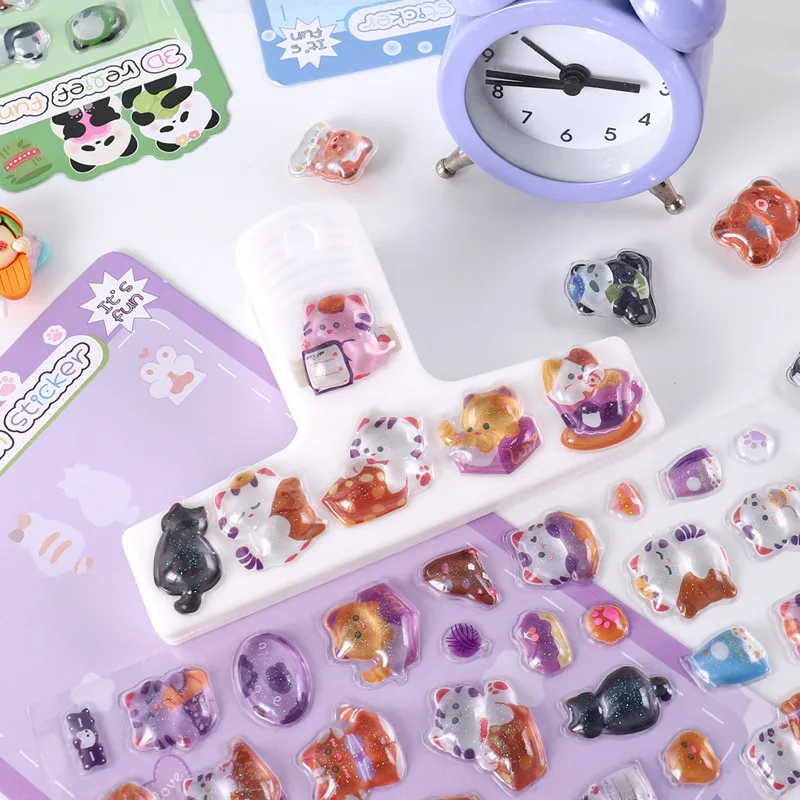 

3D Three-dimensional Embossed Cute Grain Stickers Animal League Diy Mobile Phone Case Hand Account Sticker Material