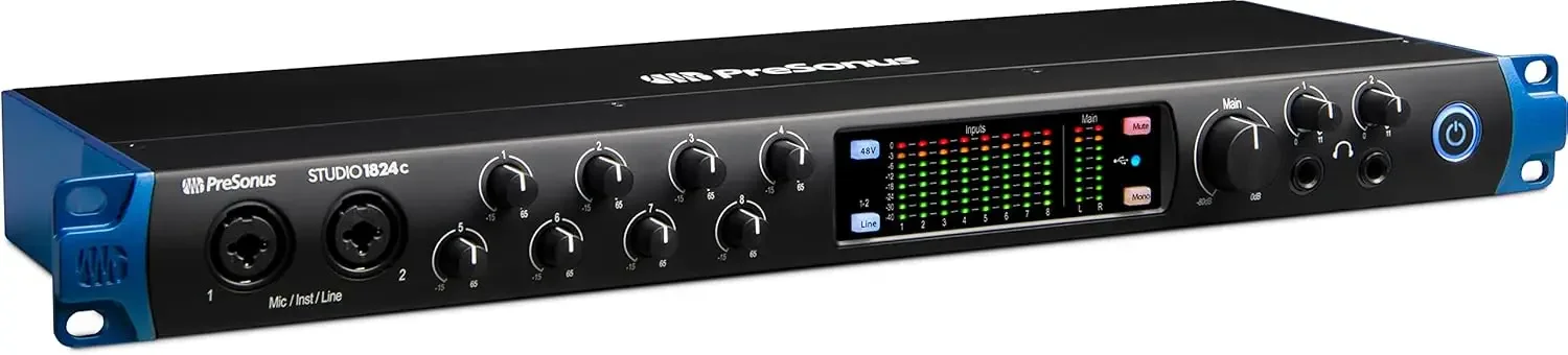 Studio 1824c 18x20، 192 كيلو هرتز، واجهة صوت USB مع Studio One Artist وبرنامج تسجيل Ableton Live Lite DAW