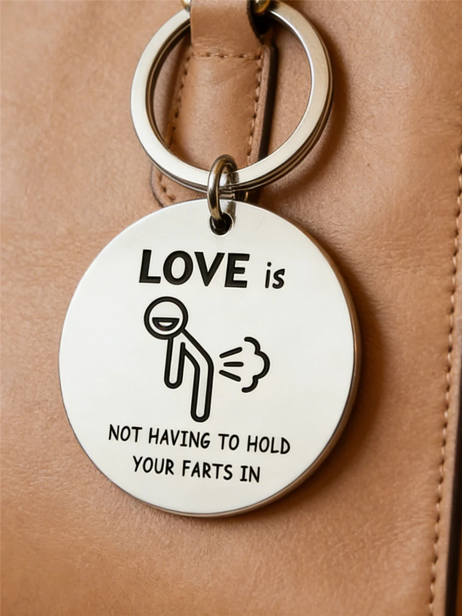 1pc Funny Couple Keychain Gifts for Husband Wife Boyfriend Girlfriend Rude Character Keyring for Fiance Valentine's Day Present