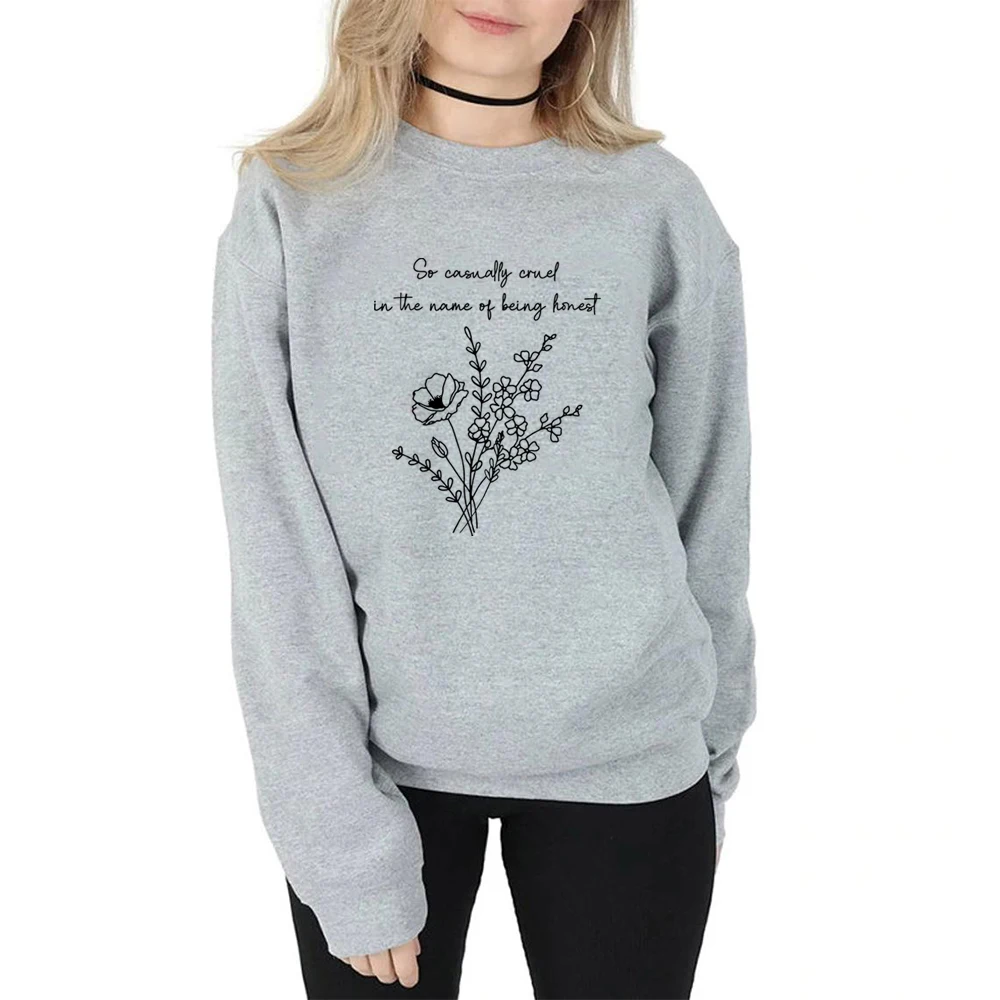 

Ladies Casual Simple Sweatshirt Round Neck Print Versatile Long Sleeve Ladies Sweater M-3XL