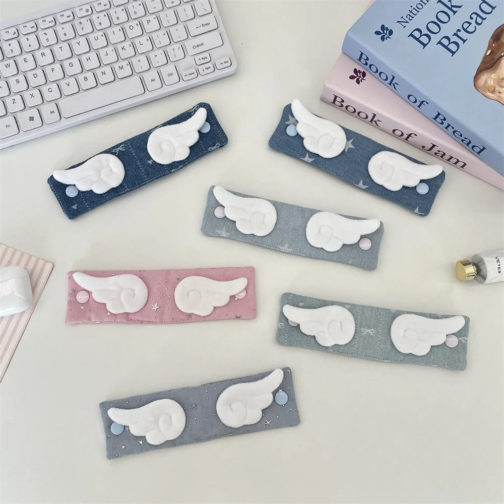 Cowboy Star Angel Wings Fabric Cable Organizer Portable Cord WrapTie for Charger Headphone USB Cable Organizer Travel Essential