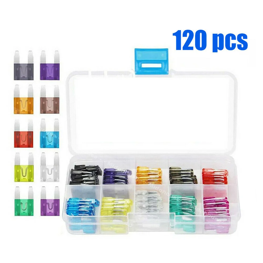 120Pcs Small Blade Fuse Assortment Auto Car Motorcycle SUV Fuse Blade Kit APM ATM