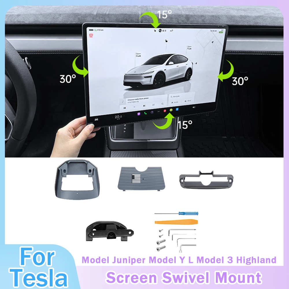 

Screen Swivel Mount For Tesla Model Juniper Model Y L Model 3 Highland 4 Direction Adjustment Tilt GPS Rotating Bracket Kit