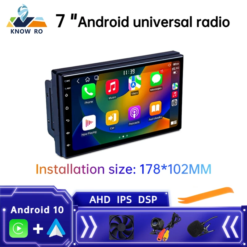 

KNOWRO 7 Inch Car Intelligent Systems Multimedia Radio Wireless Carplay Android Auto Bluetooth For VW Toyota Nissan KIA Ford Hon