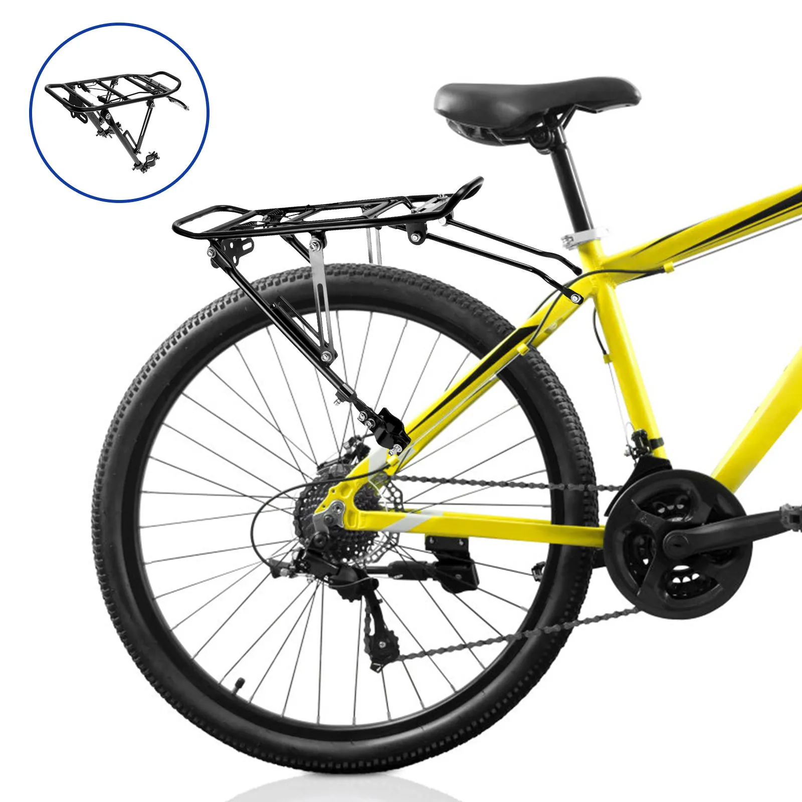 

Mountain Bike Cargo Rack Strong Compact Luggage Carrier for Road Bike Easy Install Back Stand for Outdoor Commute and Travel Use