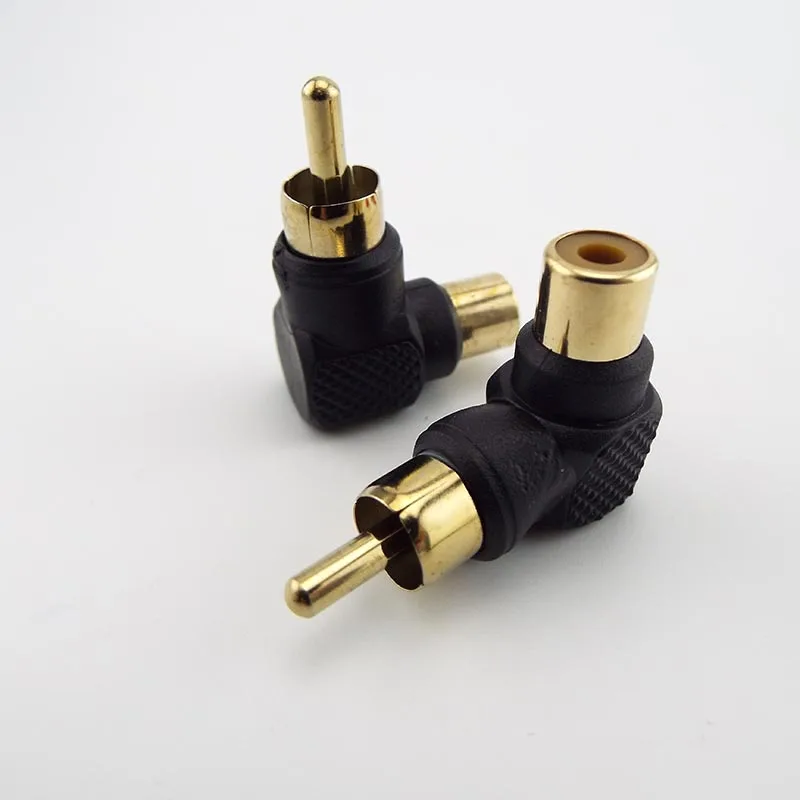 90 درجة RCA ذكر إلى أنثى الزاوية اليمنى موصل محولات التوصيل M/F محول الصوت مطلية بالذهب G3