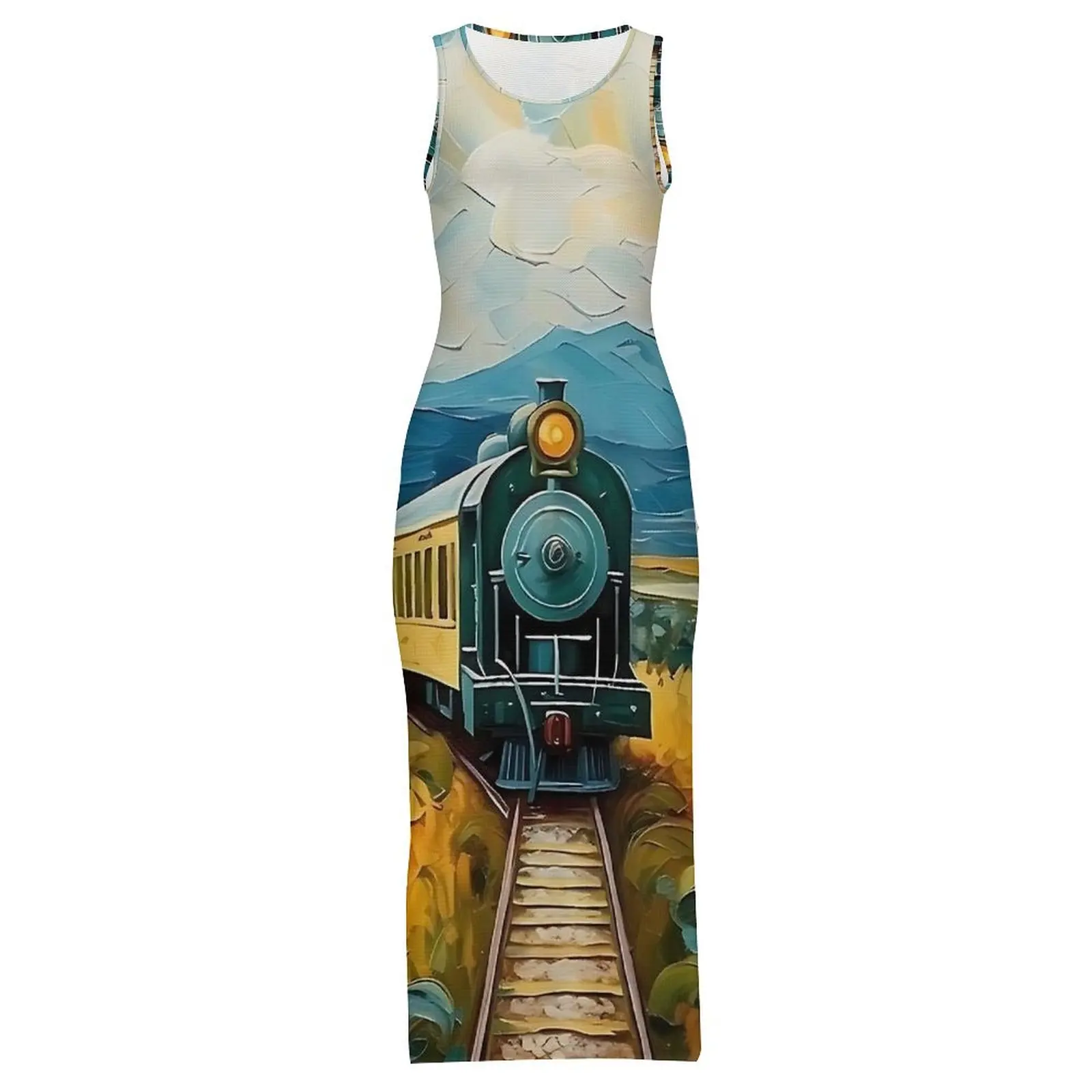Van Gogh Painting Art Dress Sleeveless  Club Party Maxi Dresses Summer Street Fashion Custom Bodycon Dress 2XL 3XL 4XL