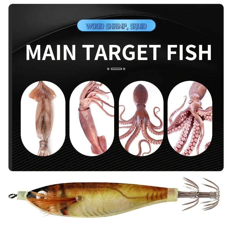 BRAVMACK 14-teiliges Set Leuchtende Tintenfisch-Köder Mehrfarbige Angelköder mit Glow-in-the-Dark-Funktion Realistisches Design Langlebige Haken Sicher – Detail 1