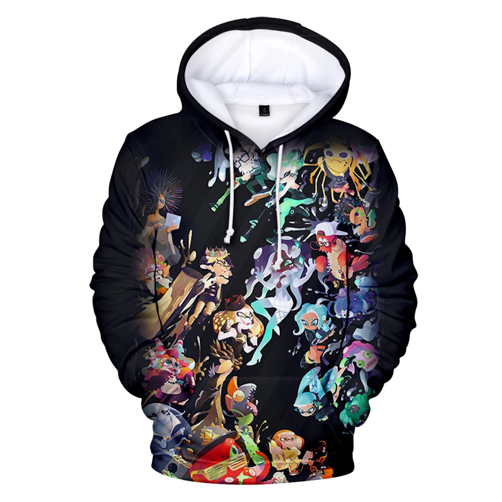 WAMNI Game Splatoon 3 Hoodie Casual Trucksuit Men Womens Pullover Streetwear Long Sleeve Fashion Harajuku Cartoon Sweatshirt