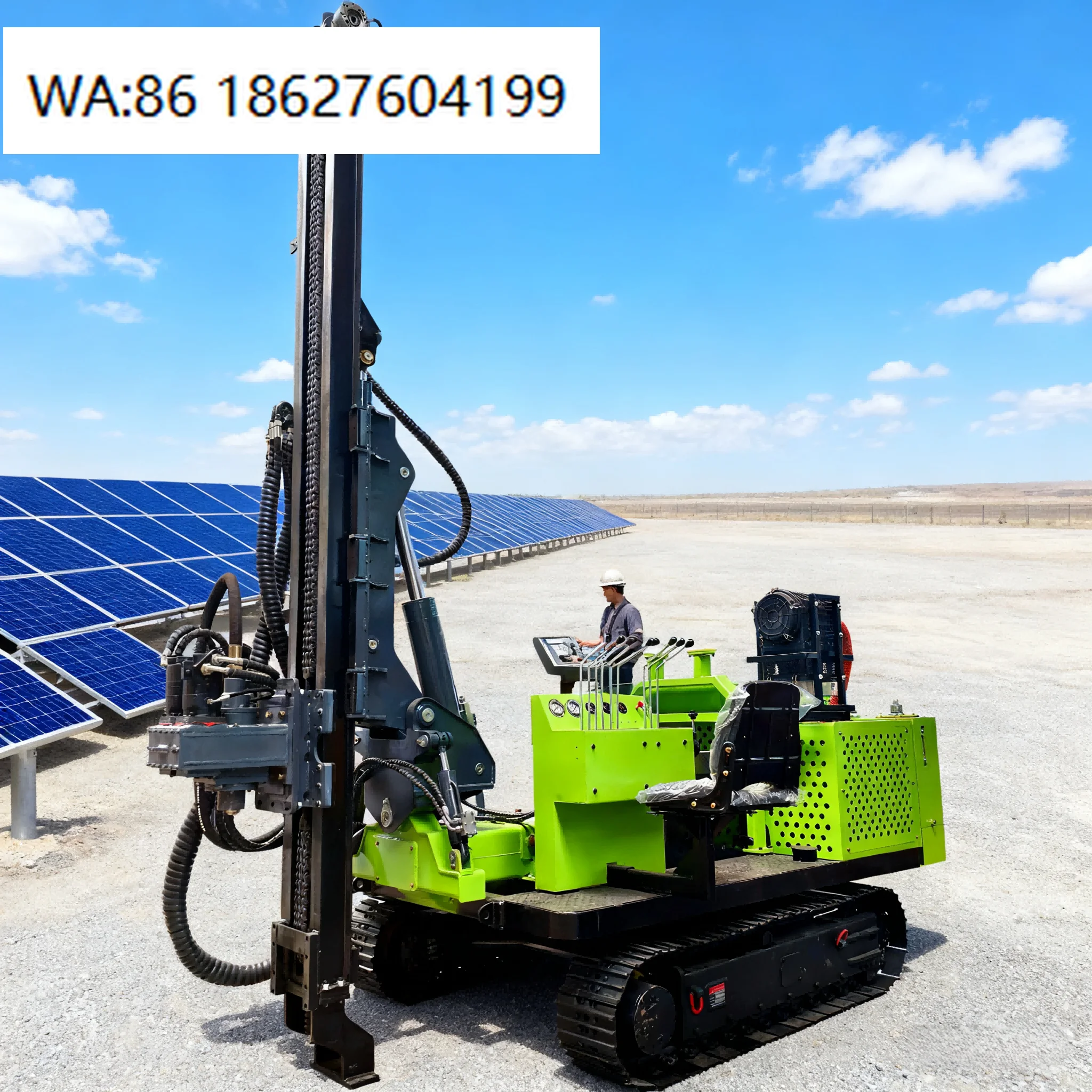 Efficiency Engine Pump Motor for Solar Plant Construction  TZ539 Solar Pile Driver Machine Hydraulic Walking High