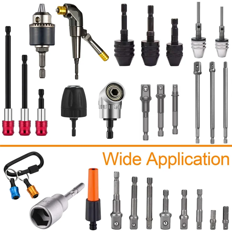 AB45 12-Piece Magnetic Drill Bit Extension Set, 9PCS Bit Extension Kit With 3 Sizes And 3PCS Bit Holder Keychain Durable Easy In