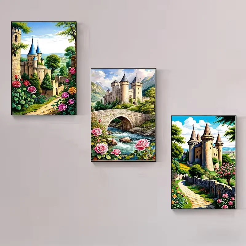 3Pcs DIY 5D Diamond Painting K - Embroidery Rose Stitch ulasan dan harga