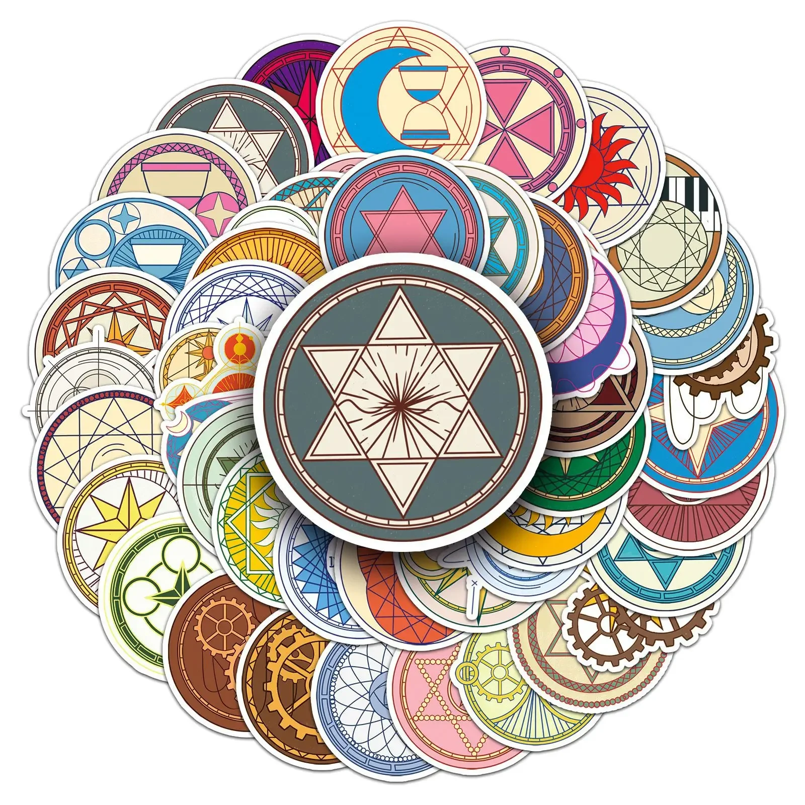 50Pcs Magic Circle Stickers Creative Graffiti DIY Skateboard Laptop Luggage Bike Motorcycle Phone Car Sticker Decals