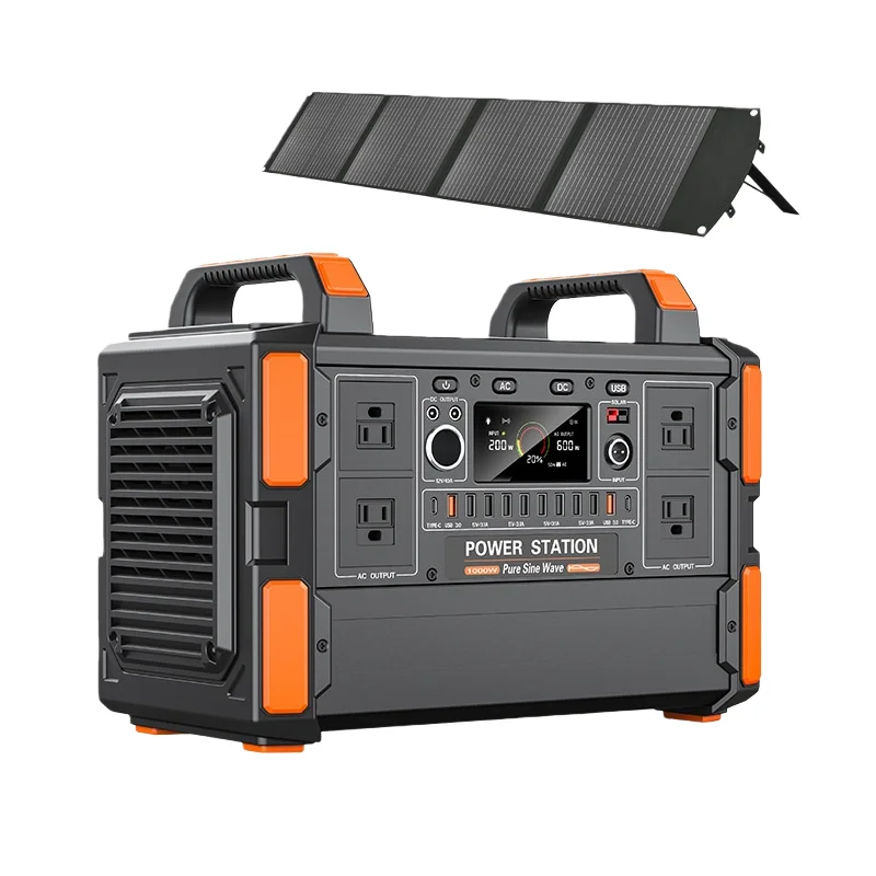 1200W Portable Power Station With Solar Panel Large Capacity Emergency Backup Power For Ou