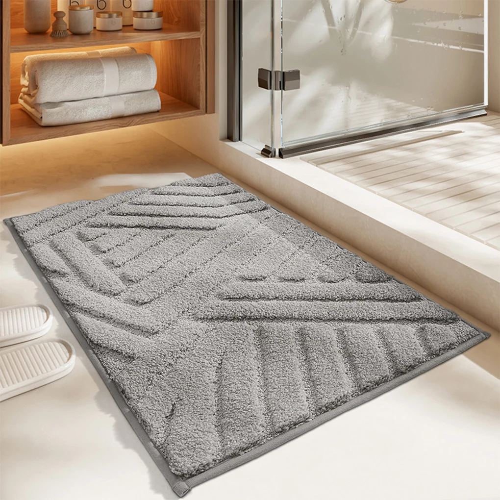 Easy To Install Bathroom Mat - Waterproof And Stylish Modern Luxurious Non-slide Bathroom Mat blue