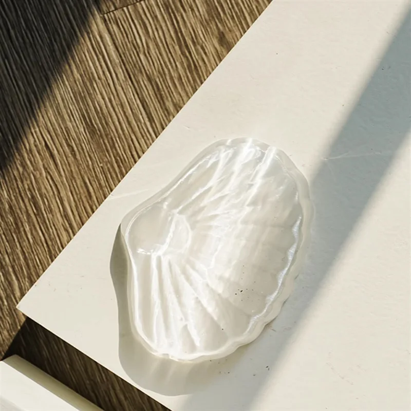 Cutelife Ins Gypsum Shell Jewelry Storage Tray Home Decoration Kitchen Bathroom Table Decoration and Accessories Candle Holder