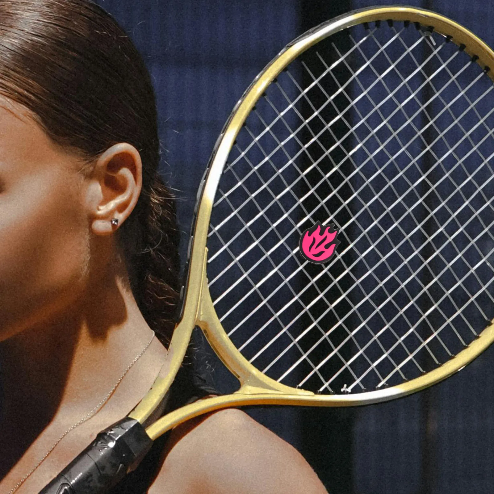 

5Pcs Decorative Flame Tennis Racket Dampeners Soft Silicone Shock Absorber Reduces Arm Strain Vibration Dampening Tennis Racquet