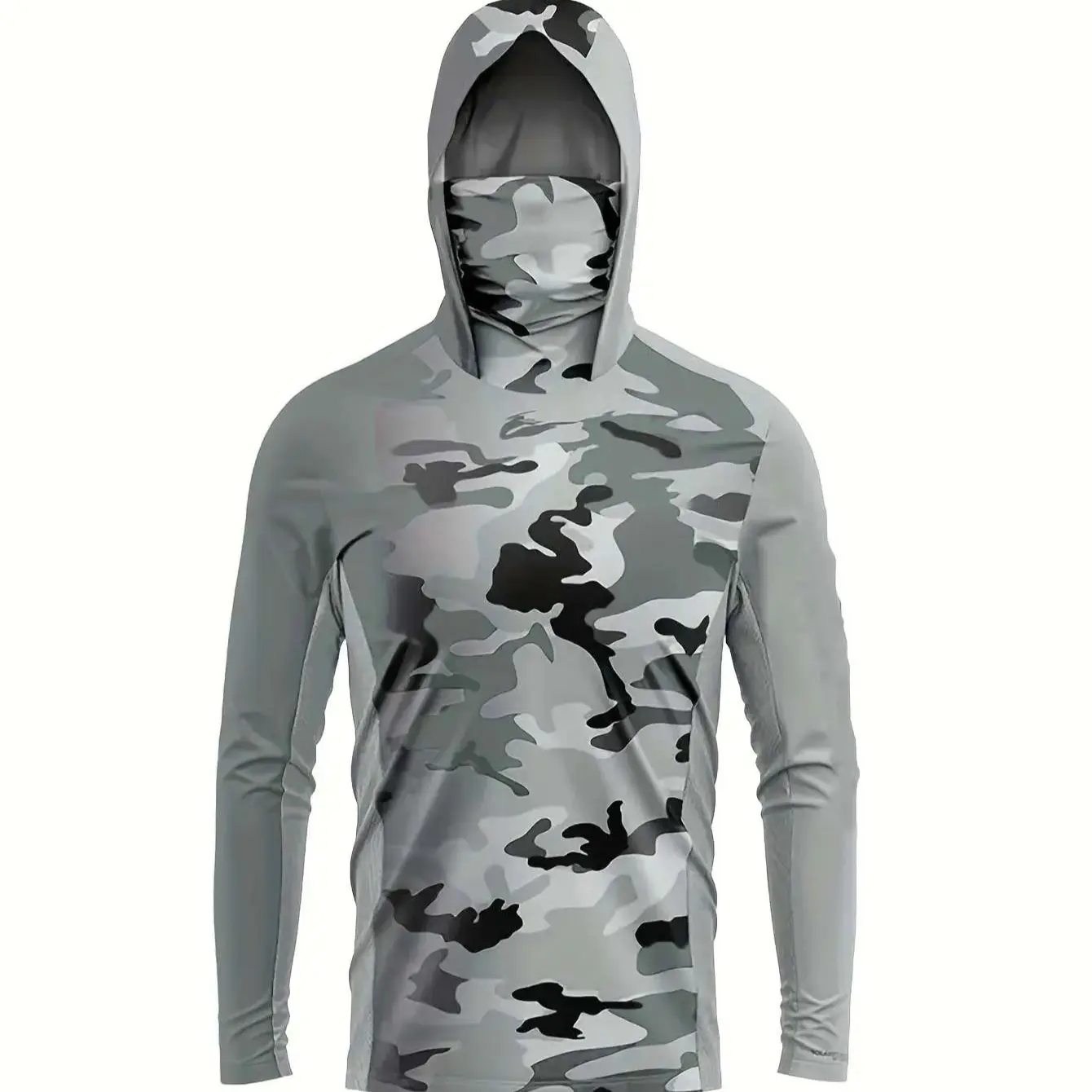 アウトドアフィッシャーマンフード付き長袖Tシャツ、グラデーシ - Military Shirt Men のレビューと価格
