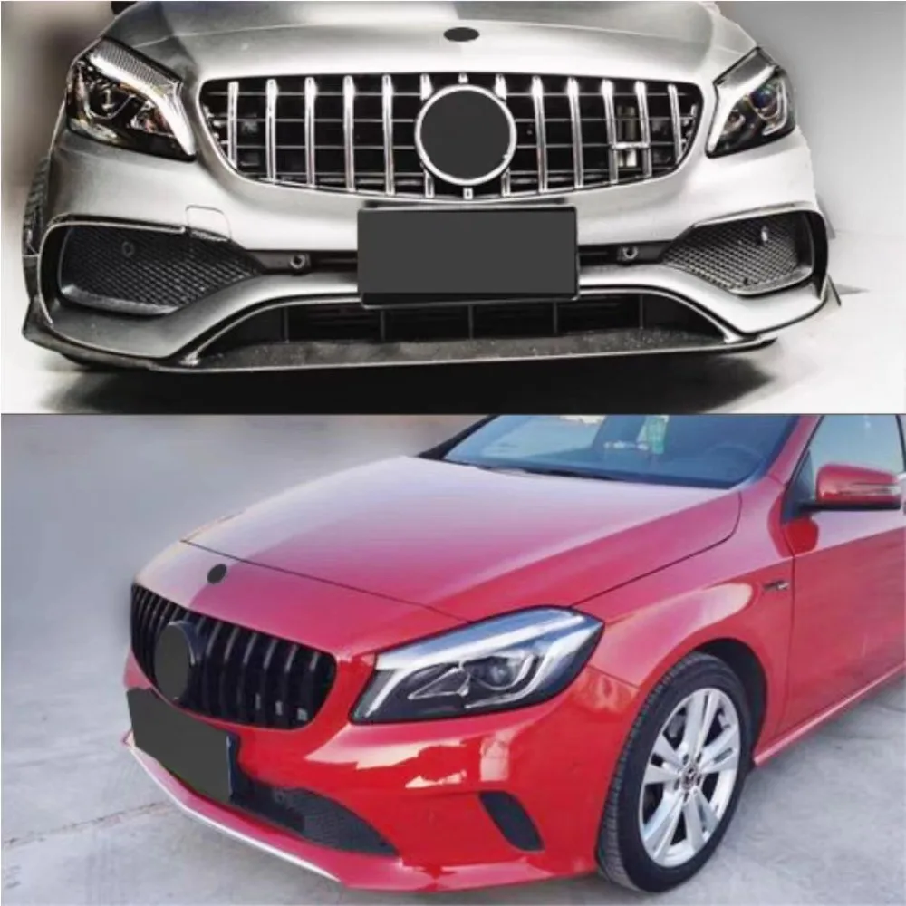Für Mercedes-Benz A-Klasse C-Klasse W176 A35 A180 A200 A250 A260 2013-2018 Upgrade Frontgrill Kühlergrill Stoßstangengitter Tuning – Detail 2