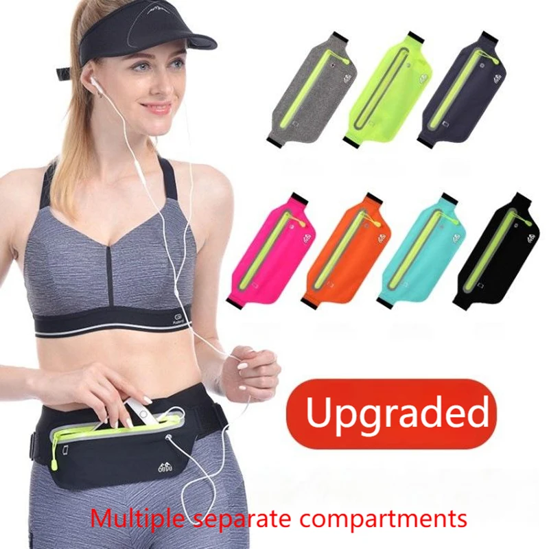 Professional Running Mobile Phone Waist Bag Men And Women Invisible Sports Waist Pack Ultra-thin Waterproof New Waist Belt Bag