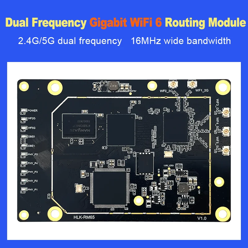 HLK-RM65 Hi-Link Dual Band Openwrt WiFi6 MT7981B+MT7976C+MT7531A Wireless Gigabit Router Module HLK-RM65