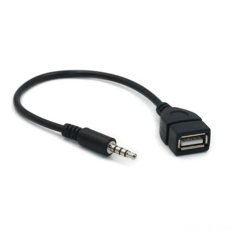 J0MA 20cm/8-inch Length 3.5mm Male AUX Sound Plugs Jacking to USB Female Converter