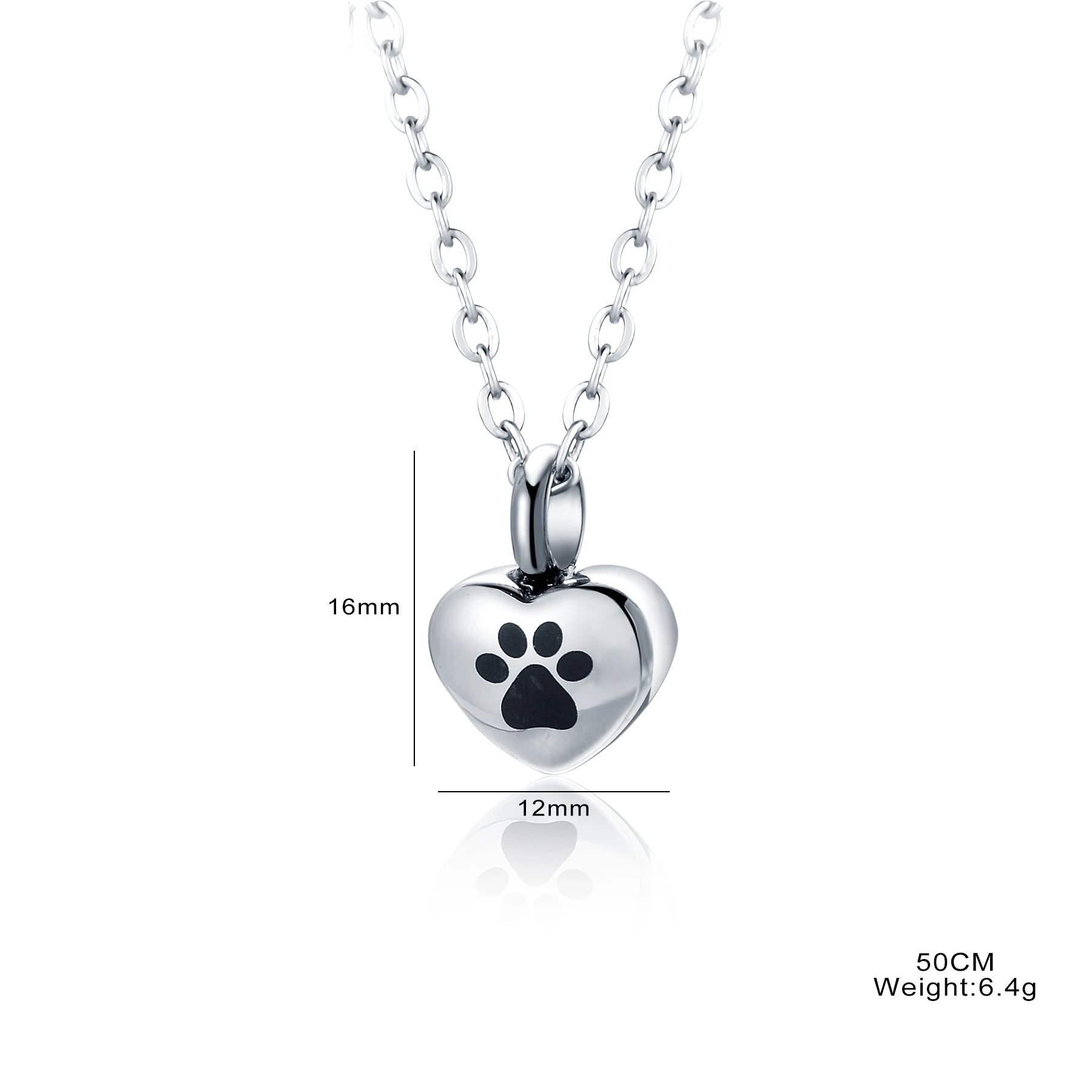 Stainless Steel Rhinestone Pet Cremation Ash Urn Necklace Heart Pendant For Pet Memorial Jewelry Can be Customized