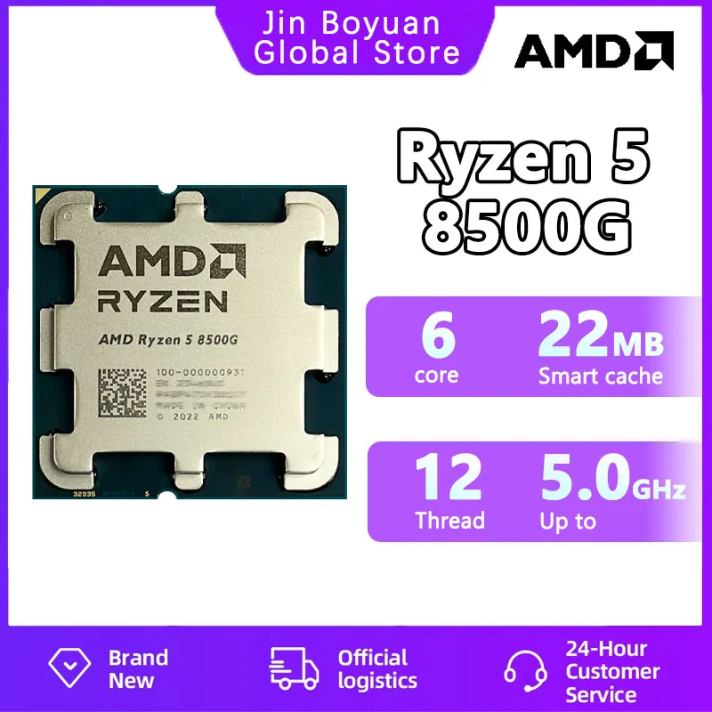 New AMD Ryzen 5 8500G - Ryzen 5 8000-G Series 6-Core 3.8 GHz Socket AM5 65W AMD Radeon 760M Processor - 100-000000931 but no fan