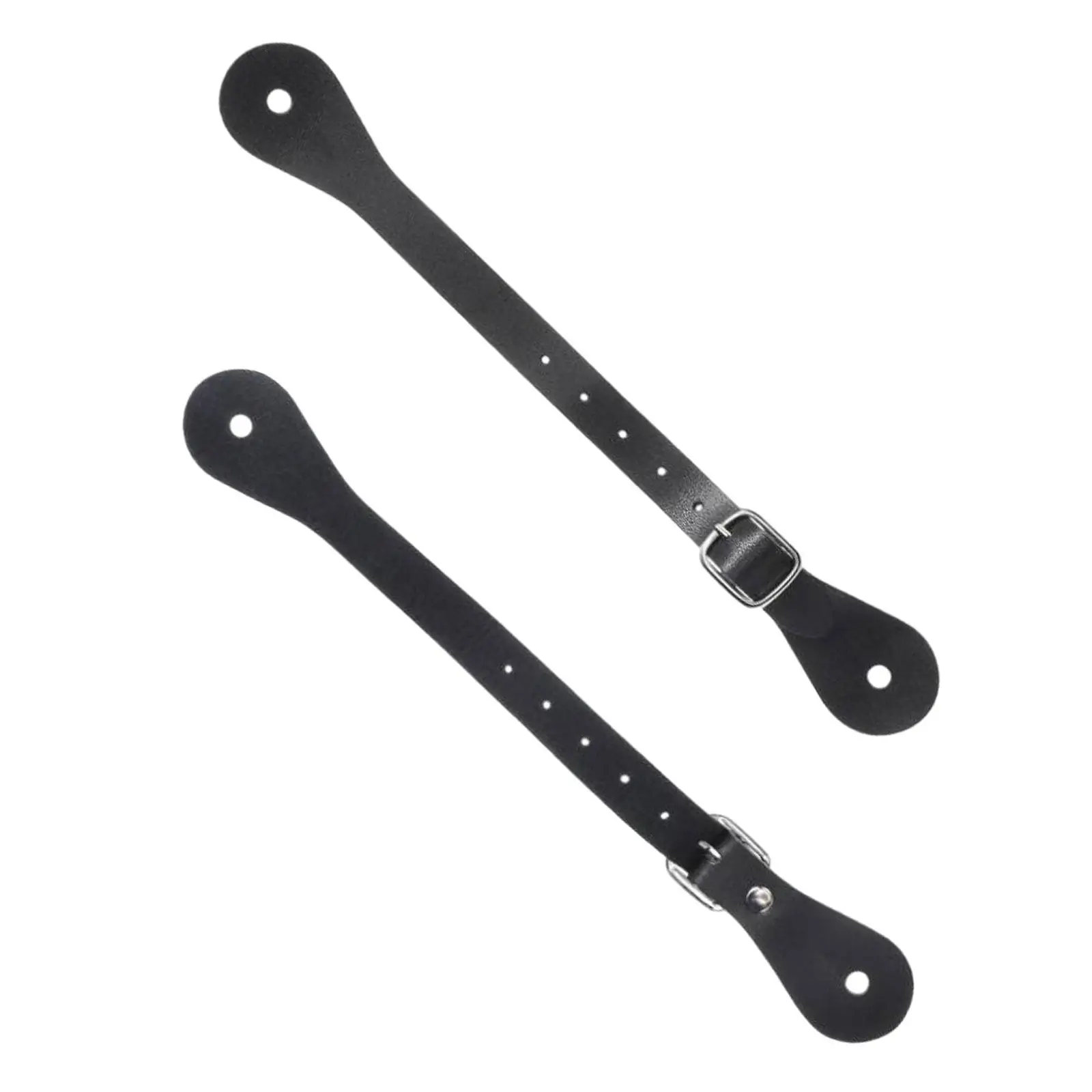 Spur Straps 2 Pieces with Buckle Cowboy Cowgirl Ladies Western PU Leather Durable Adjustable for Outdoor Equestrian Supplies