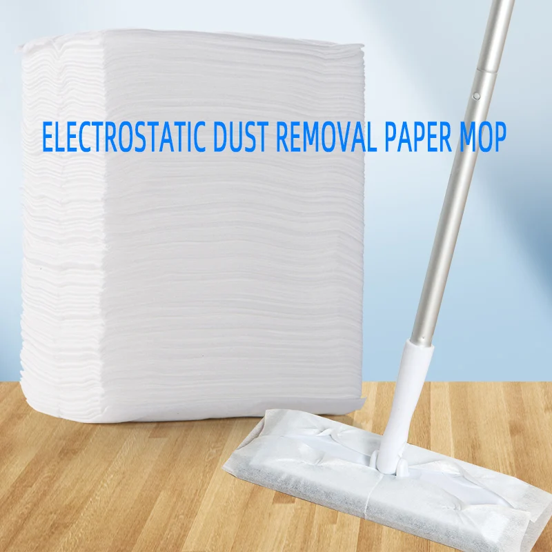 100PCS electrostatic precipitator paper disposable cloth mop replacement head for cleaning pet hair and dust