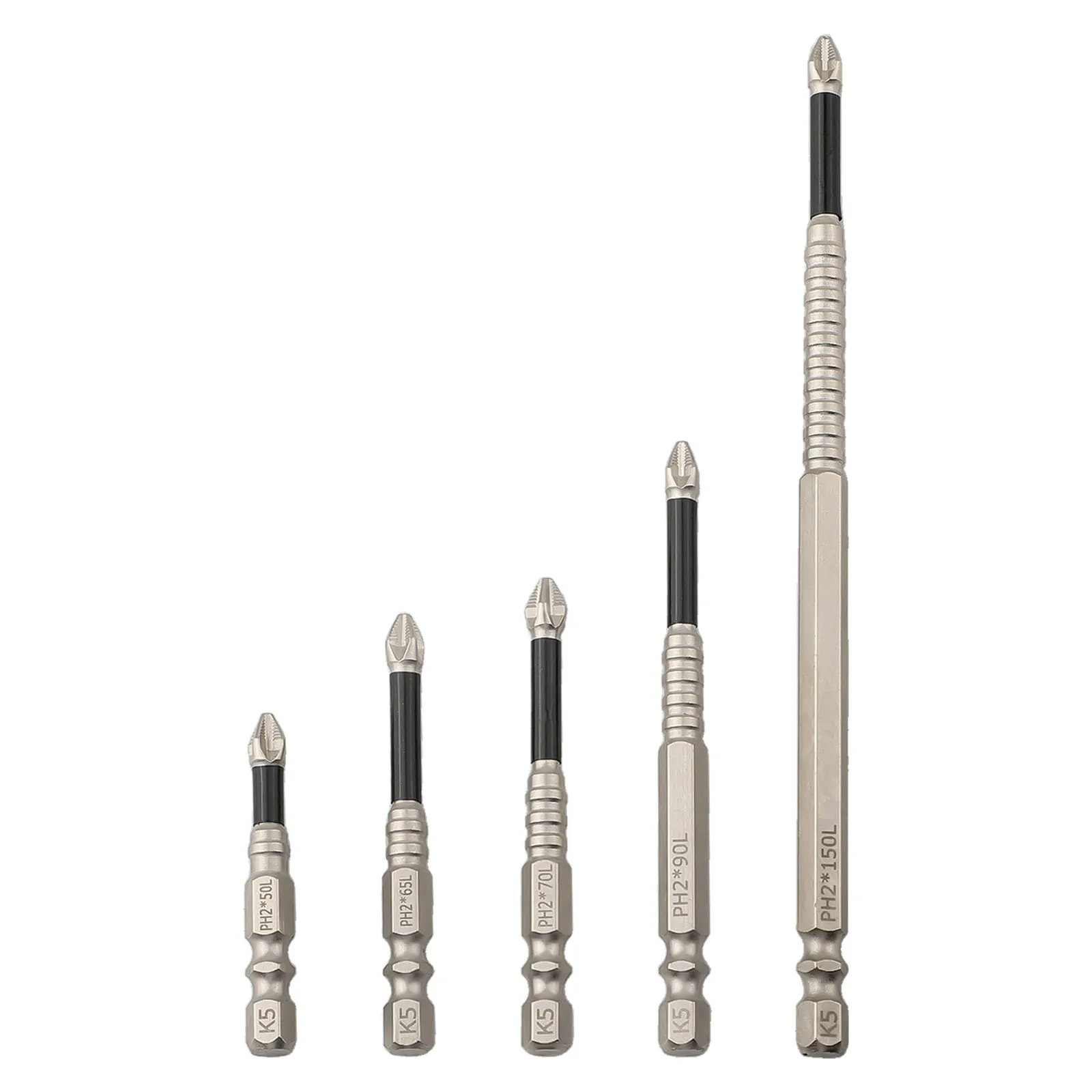 5/6pcs Magnetic Screwdriver Bit Alloy Steel Anti-Slip Long Drill Bits 1/4 Hex Shank PH2 Head Screwdriver Bit Hand Tools 25-150mm