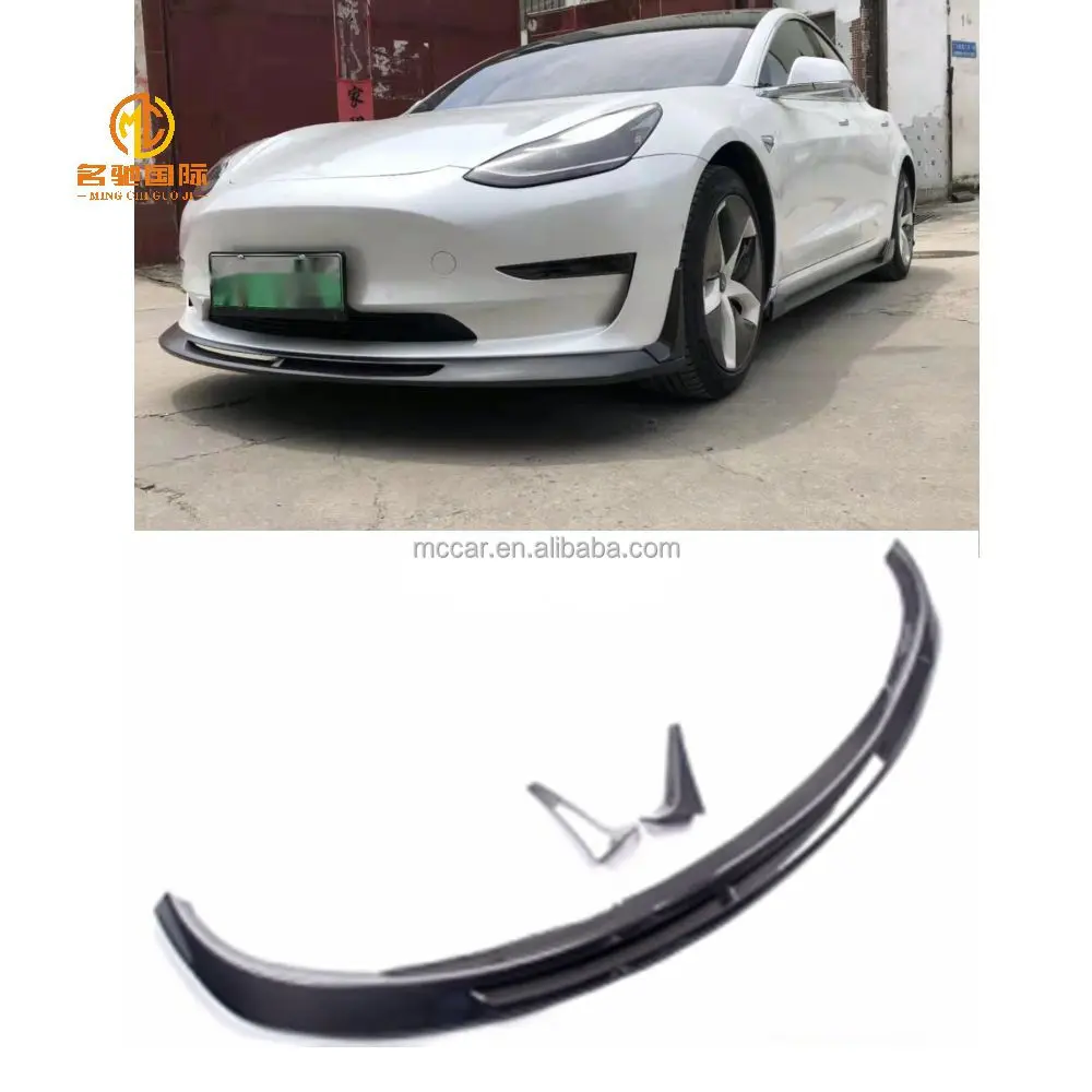 

High Quality Car Bumper Front Lip Carbon Fiber Car Bumper RZ Style Front Lip for Tesla Model 3 Body Kit