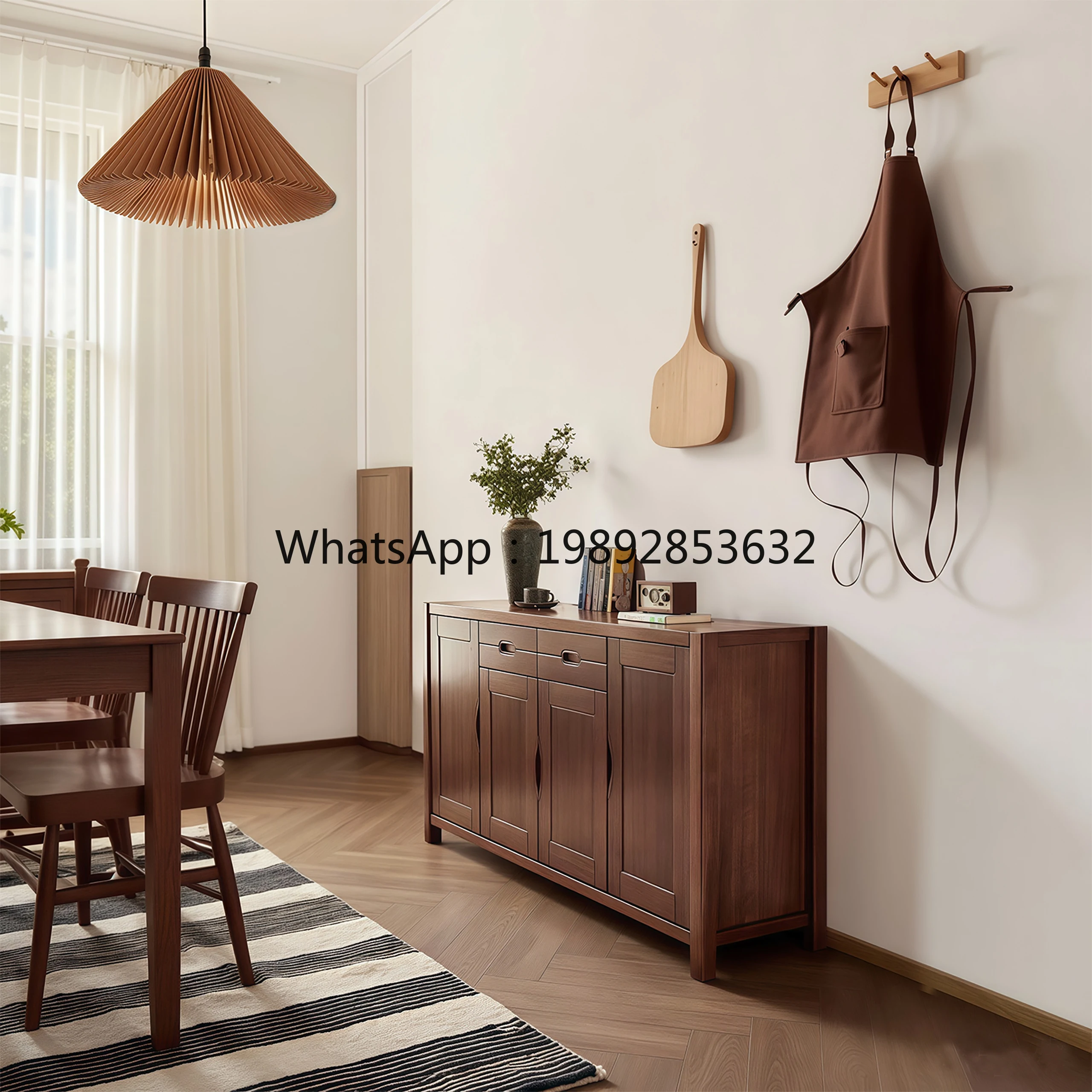 solid wood dining side locker simple wine cabinet kitchen locker household