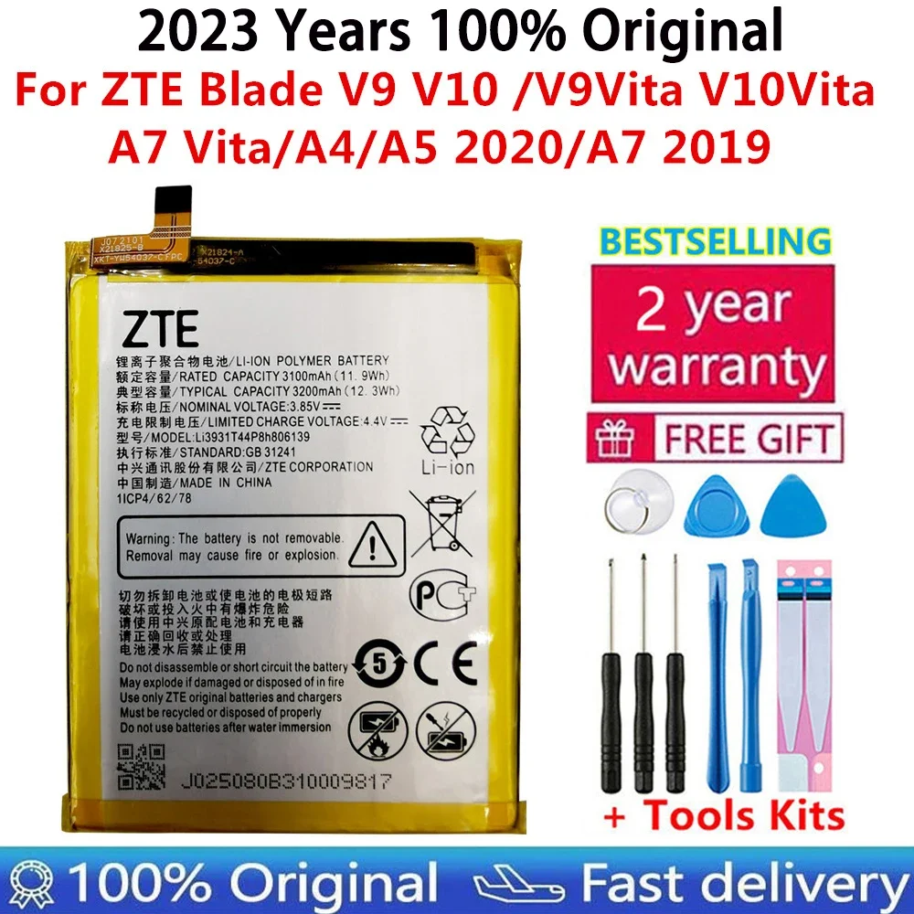 100% Original 3200mAh Mobile Phone Battery For ZTE Blade V9 V10 /V9Vita V10Vita/A7 Vita/A4/A5 2020/A7 2019 Batteries Bateria