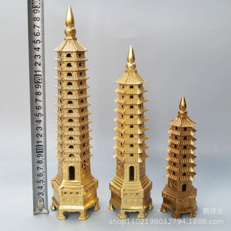 Hebei Hengfa Factory Direct Supply Metal Crafts7Layer9Layer13Fine Layer Pure Copper Wenchang Tower Decoration Wholesale