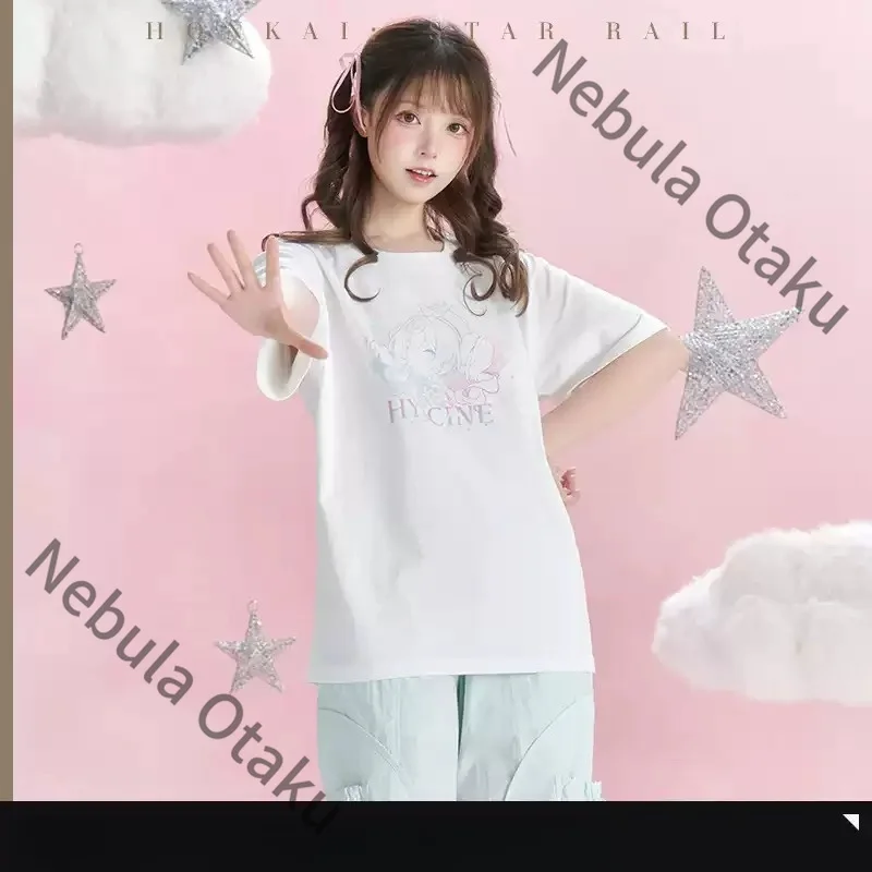 Honkai: Star Rail Hyacine Hyacinthia Cosplay Anime Costume T-shirt Long Sleeve Ornament Short Sleeves Game Official Gifts Kawaii view 2
