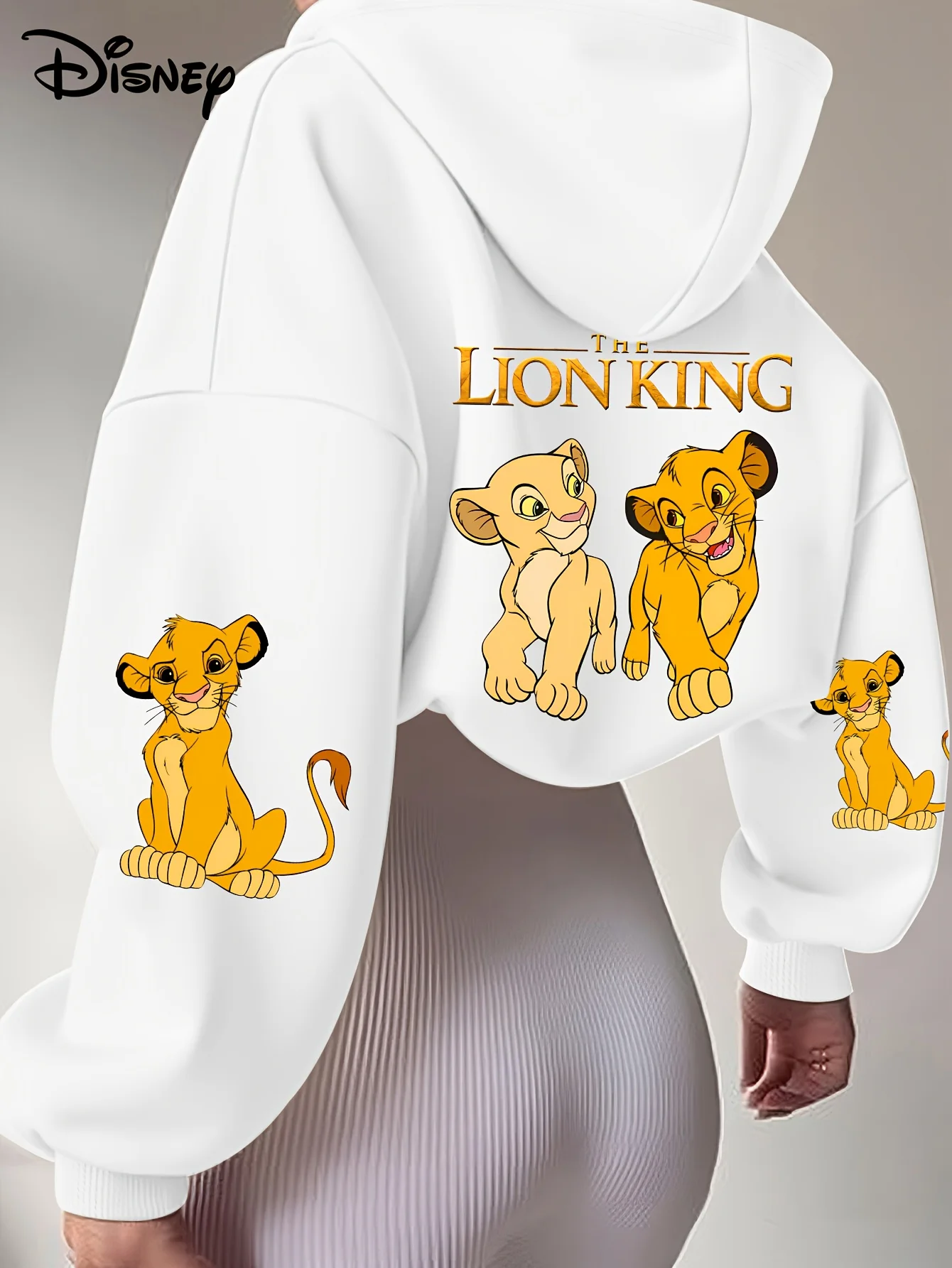 ديزني الأسد الملك ميكي ماوس قميص الحلو كول الشارع الخريف/الشتاء هوديي المتضخم المرأة الكبار والأطفال نفس حجم معطف #4