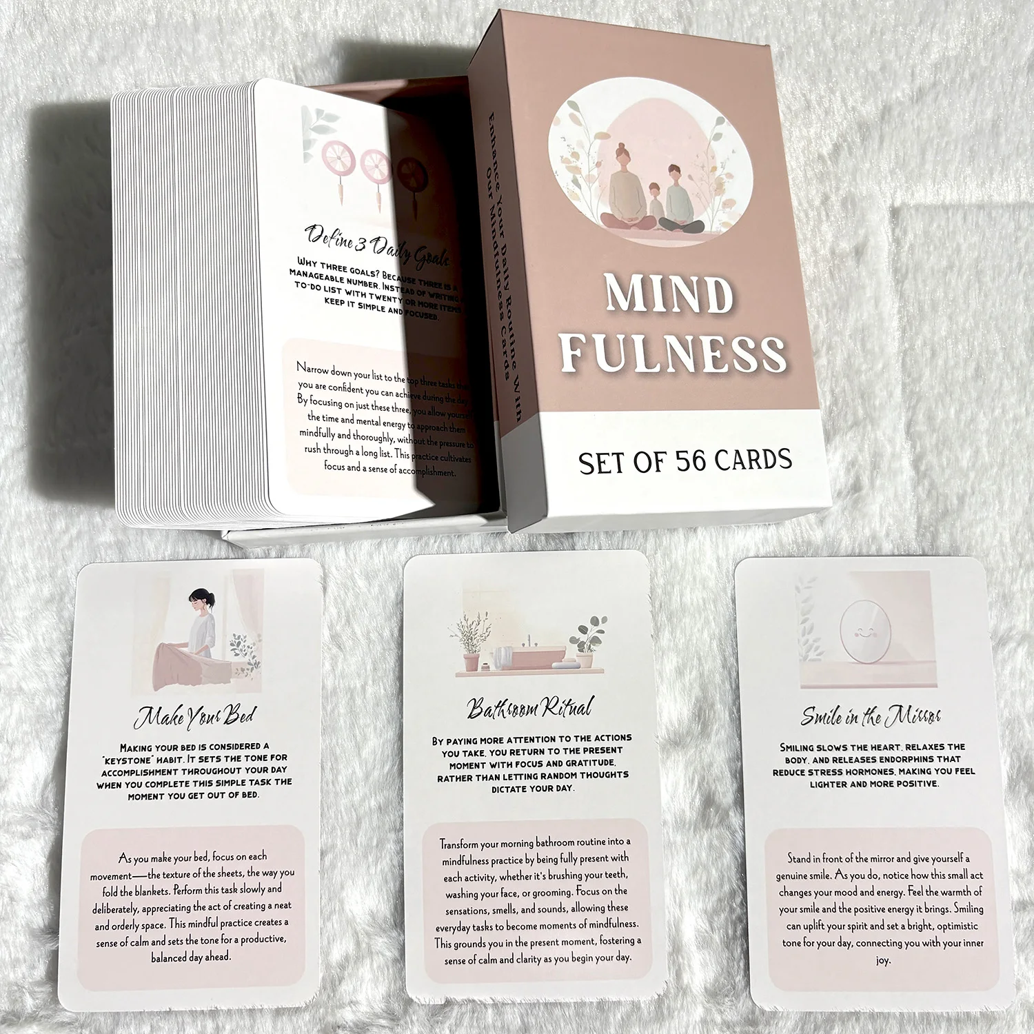 56PCS 12x7cm Mind Fulness Oracle Cards Tarot Deck Stress Relief Focus Liberation Rune Gra planszowa Rekwizyty