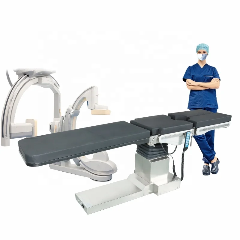 Without metal radiolucent 3D C arm G arm imaging cardiovascular surgical robot OT table carbon fiber surgical theatre tables