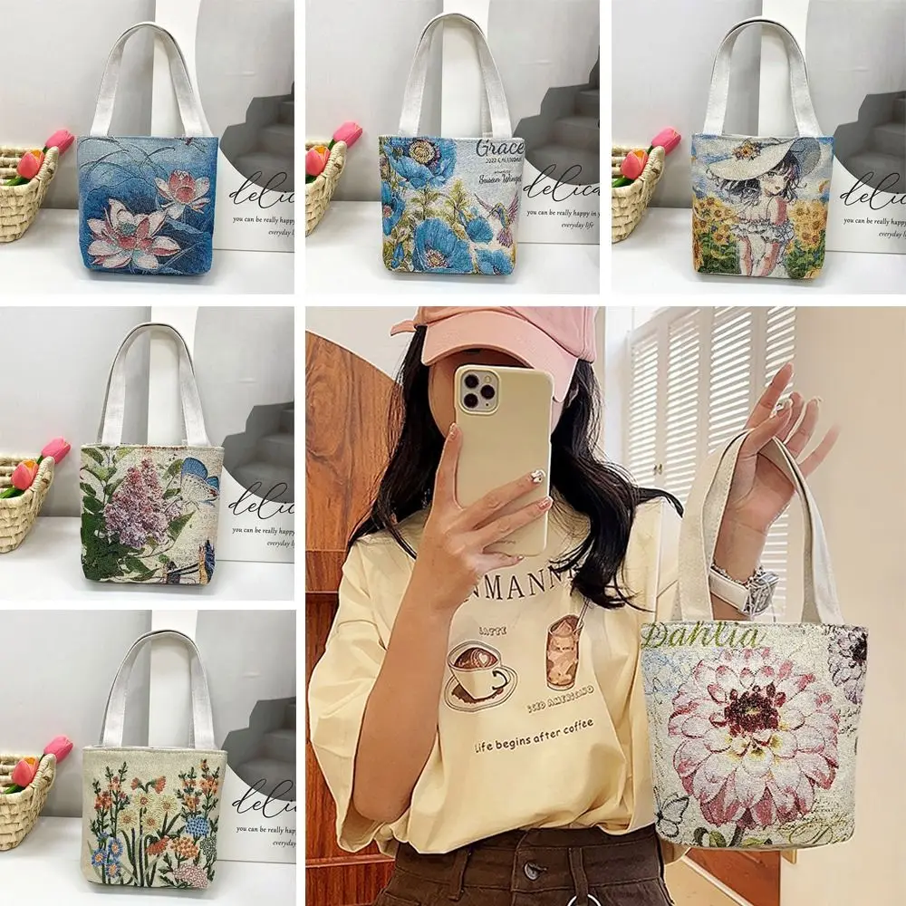 

Large capacity Canvas Bag New Cute Ethnic Style Women Shopping Bag Art Fashion Printed Reusable Tote Bags