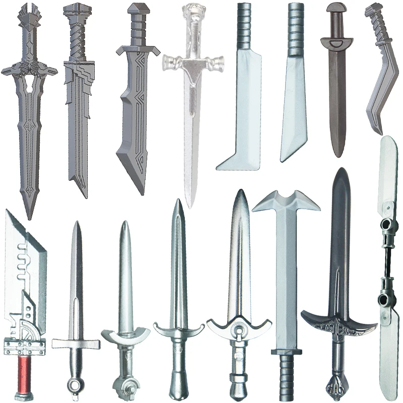 Middle aged weapon accessories shields spears  axes assembly scenes building blocks toy accessories for children gifts